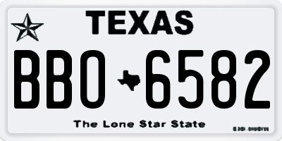 TX license plate BBO6582