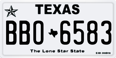 TX license plate BBO6583
