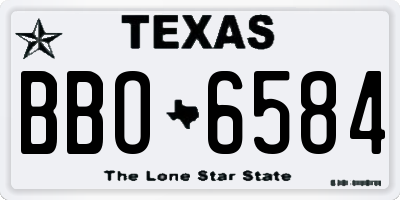 TX license plate BBO6584