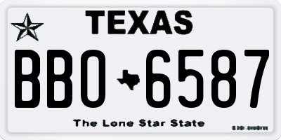 TX license plate BBO6587