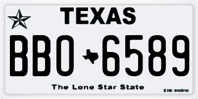 TX license plate BBO6589