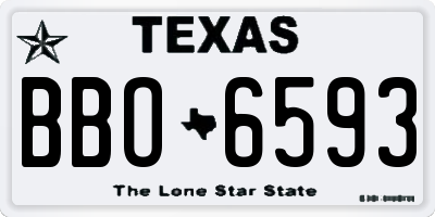 TX license plate BBO6593