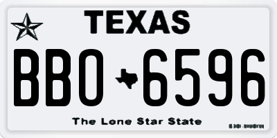 TX license plate BBO6596