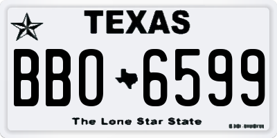 TX license plate BBO6599