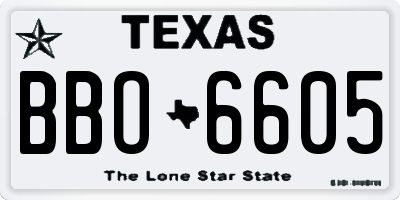TX license plate BBO6605