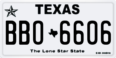 TX license plate BBO6606