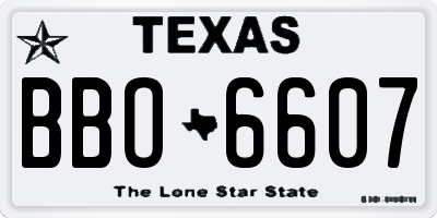 TX license plate BBO6607