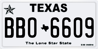 TX license plate BBO6609
