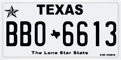 TX license plate BBO6613