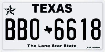 TX license plate BBO6618
