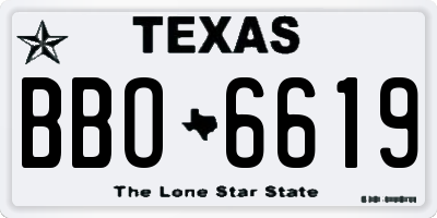 TX license plate BBO6619