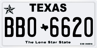 TX license plate BBO6620