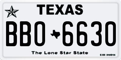 TX license plate BBO6630