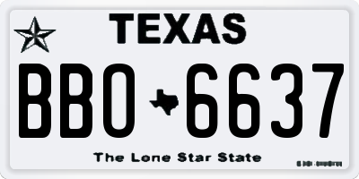TX license plate BBO6637
