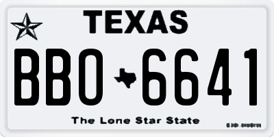 TX license plate BBO6641
