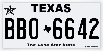 TX license plate BBO6642