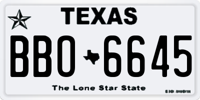 TX license plate BBO6645