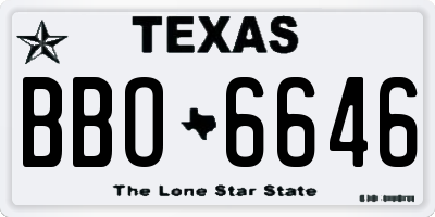 TX license plate BBO6646