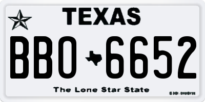 TX license plate BBO6652