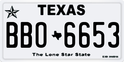 TX license plate BBO6653