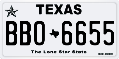 TX license plate BBO6655