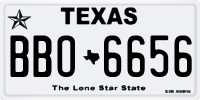 TX license plate BBO6656
