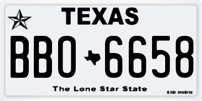 TX license plate BBO6658