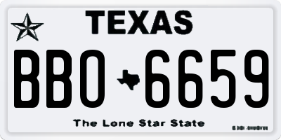 TX license plate BBO6659