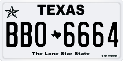 TX license plate BBO6664