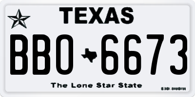 TX license plate BBO6673