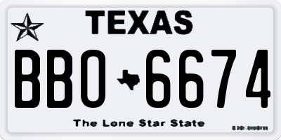 TX license plate BBO6674