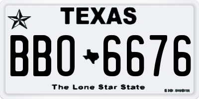 TX license plate BBO6676