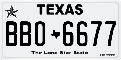 TX license plate BBO6677
