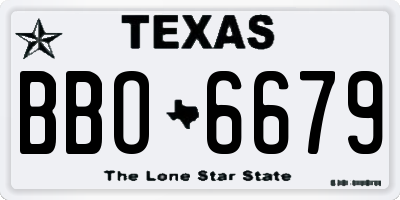 TX license plate BBO6679