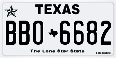 TX license plate BBO6682