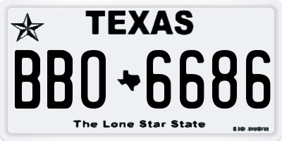 TX license plate BBO6686
