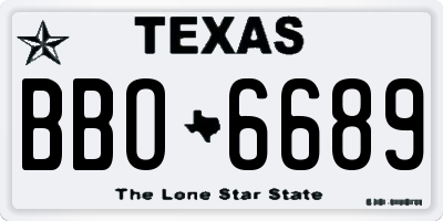 TX license plate BBO6689