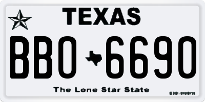 TX license plate BBO6690