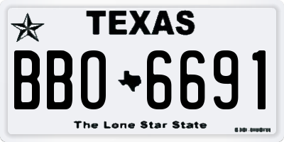 TX license plate BBO6691