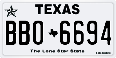 TX license plate BBO6694