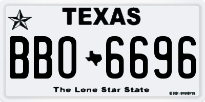 TX license plate BBO6696