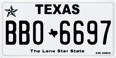 TX license plate BBO6697