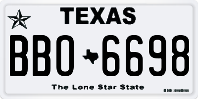 TX license plate BBO6698