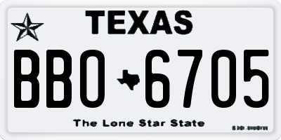 TX license plate BBO6705