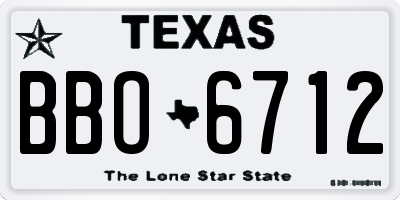 TX license plate BBO6712