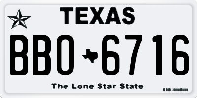 TX license plate BBO6716