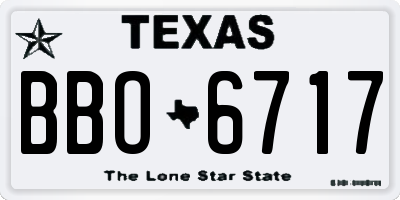 TX license plate BBO6717