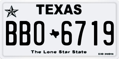 TX license plate BBO6719