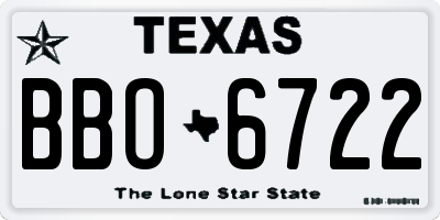 TX license plate BBO6722