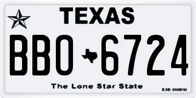 TX license plate BBO6724